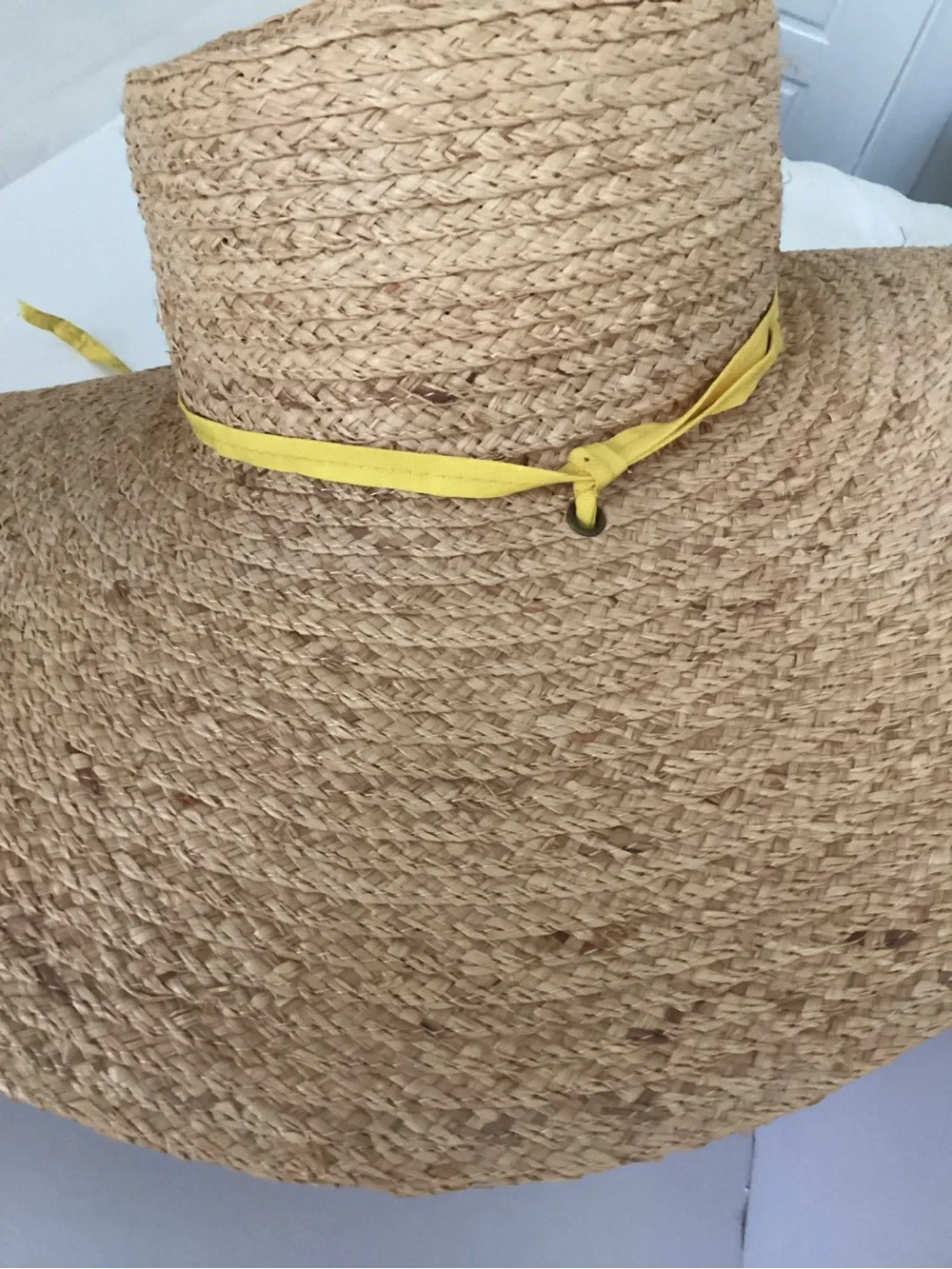 Hat Attack Natural Straw Extra Wide Brim Hat Oversized Beach Sun Resort